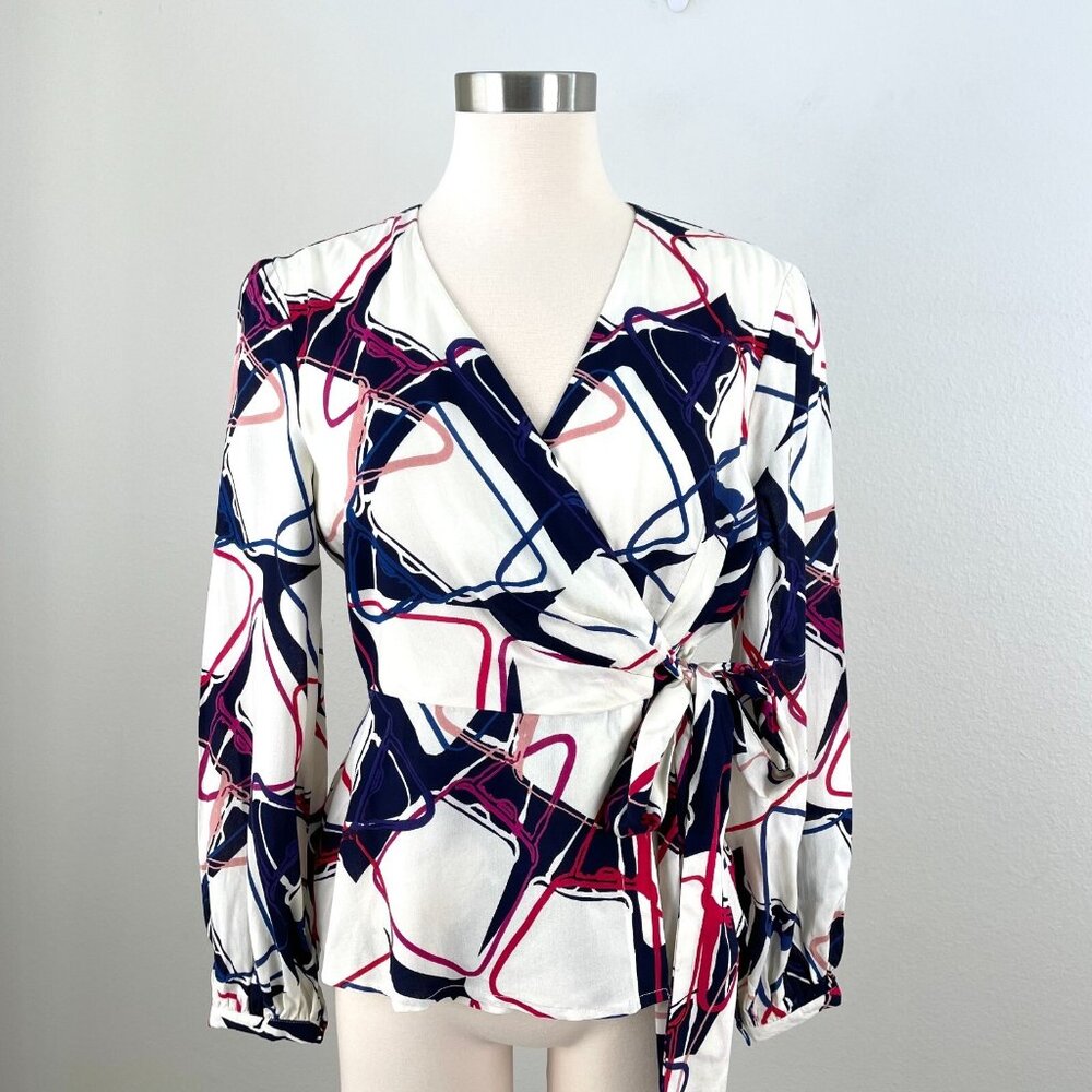 NEW Emily And Fin Womens Small Luna Wrap Top Long Sleeve Blouse‎ Shirt